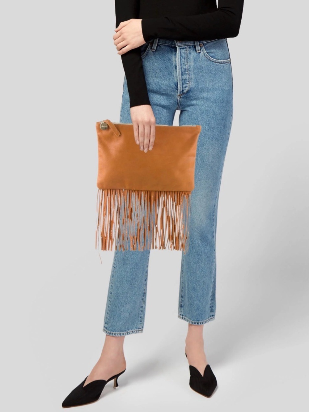 DV by Dolce Vita NWT Tan Fringe Clutch bohemian chic